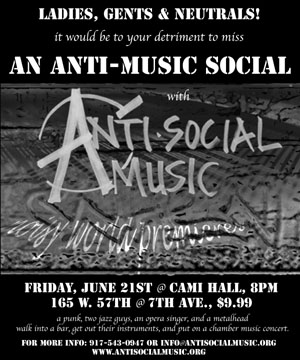 Anti-music show flyer Anti-music show flyer