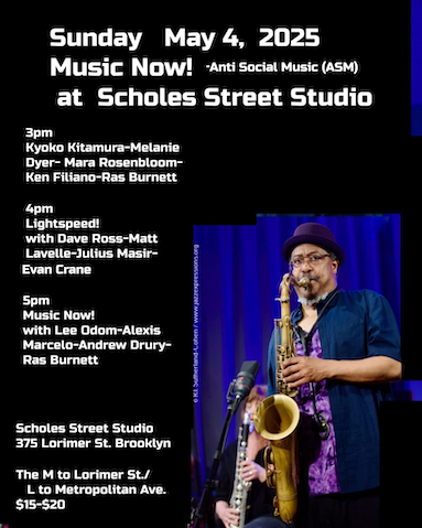 ASM Presents Ras Burnett at Scholes Street Studio, May 4, 2025, at 3pm.